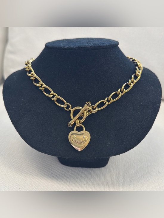 Juicy Couture Jewelry - Juicy Couture Vintage Heart Gold Tone Chain Necklace Heavy 16" Y2K Royal Rare